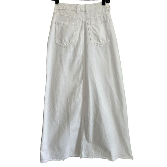 #13 NWOT We The Free Size 0 Come As You Are White Denim Western Boho Maxi Skirt. - Picture 6 of 11
